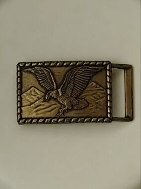 Brass Eagle Buckle w/ Rope Design Belt Buckle
